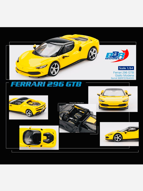 BBR Models Ferrari 296 GTB Giallo Modena Yellow