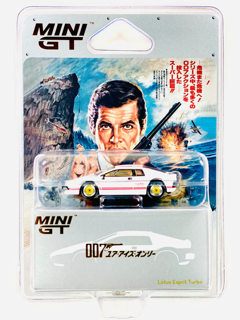 Mini GT Mijo Exclusive Lotus Esprit Turbo White James Bond 007 “For Your Eyes Only” Japanese Packaging #907J