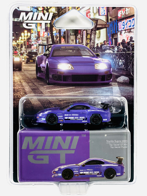 Mini GT Mijo Exclusive Toyota Supra (A80) Top Secret GT-300 Top Secret Purple #1067