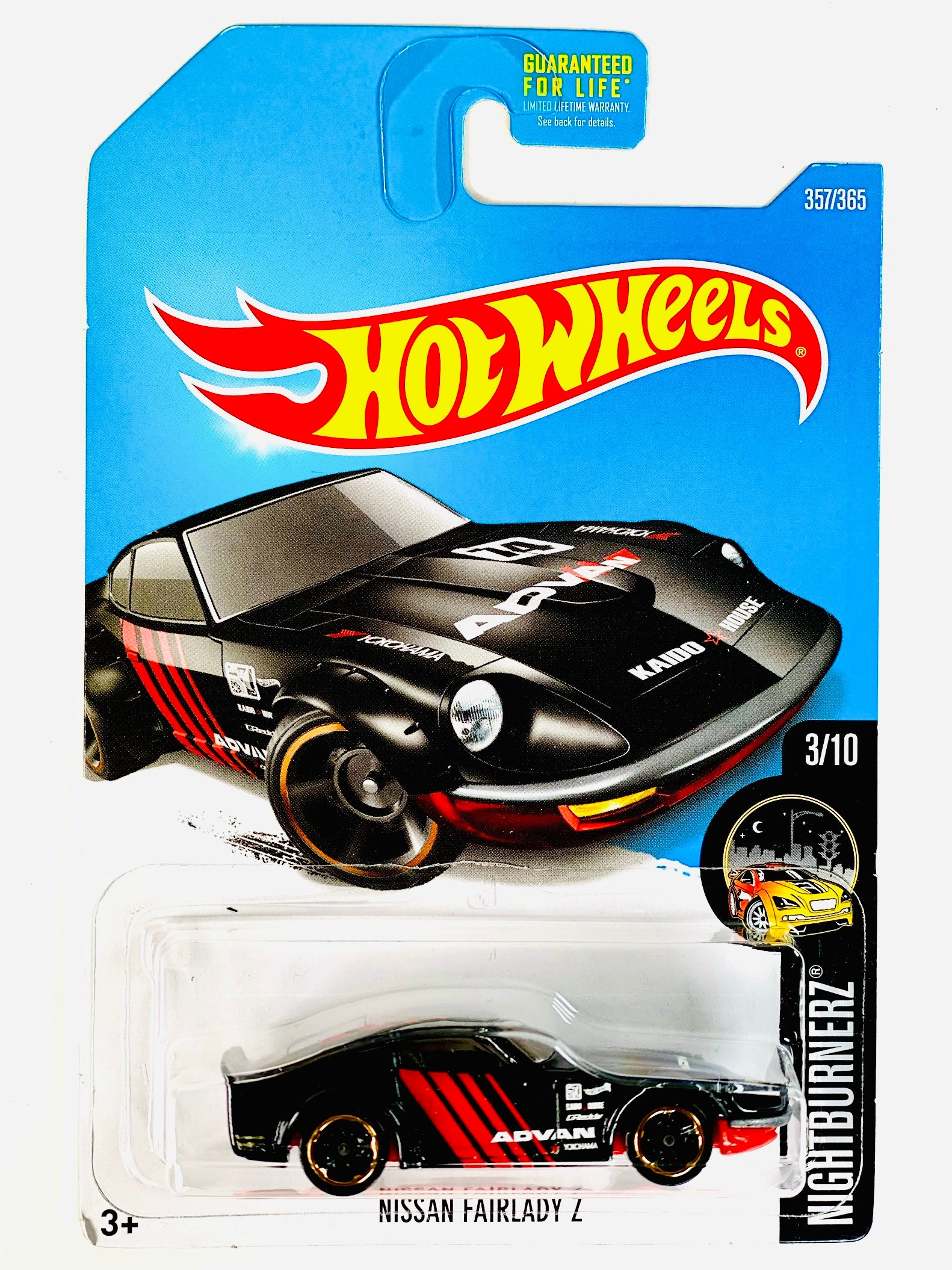 Hot Wheels 2017 Nightburnerz 3/10 Nissan Fairlady Z - Soft Corners