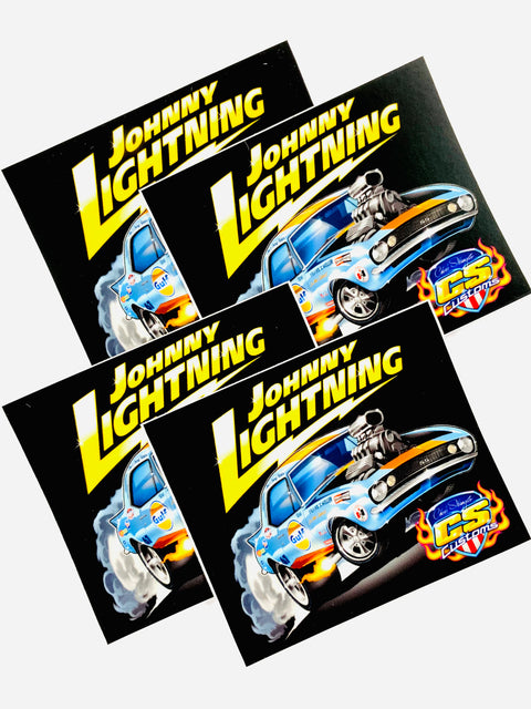 Johnny Lightning Gulf 1967 Chevy Camaro W/ Tampo Zinger Stickers (4ct)