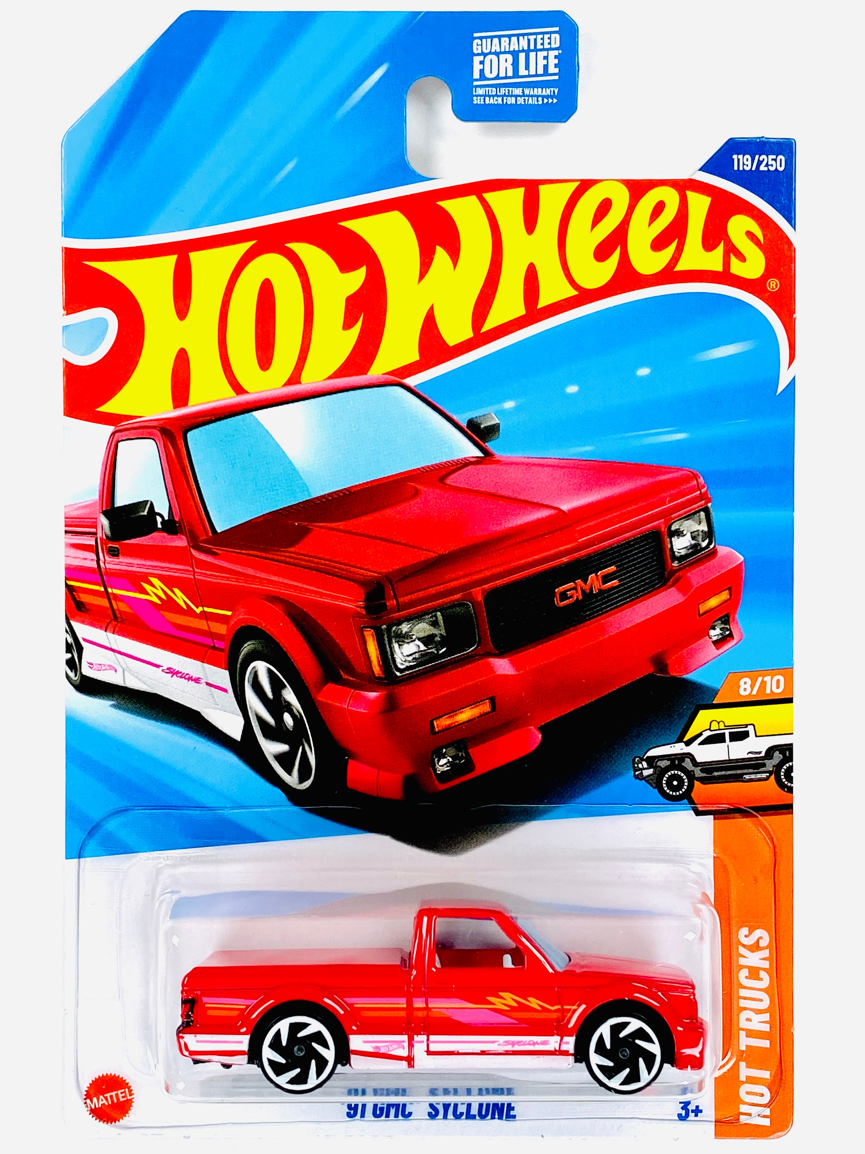 Hot Wheels Hot Trucks '91 GMC Syclone Red - Damaged Card – Jcardiecast