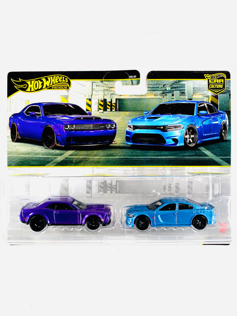 Hot Wheels 2026 Target Exclusive 2 Pack 2018 Dodge Challenger SRT Demon & 2015 Dodge Charger SRT - Damaged Card