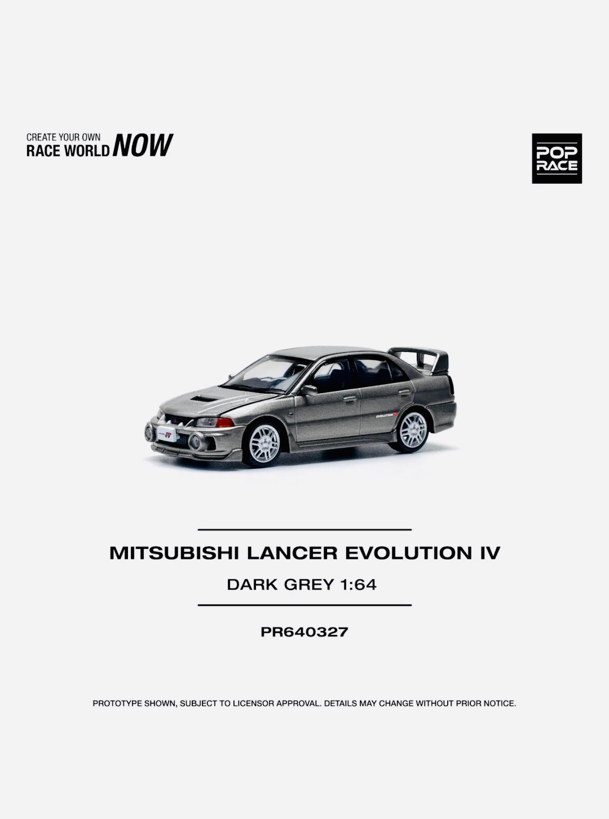 Pop Race Factory Sealed Mitsubishi Lancer Evolution IV Dark Grey