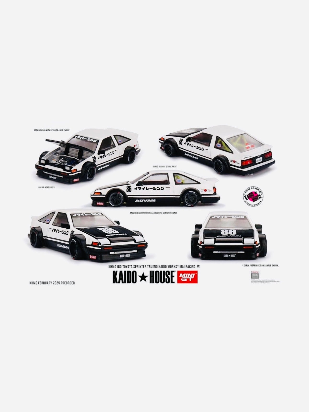 Mini GT x Kaido House Collab Factory Sealed Toyota AE86 Sprinter