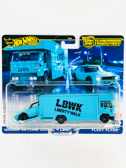 Hot Wheels 2024 Team Transport Case C Nissan Skyline 2000GT-R LBWK & Fleet Flyer #69