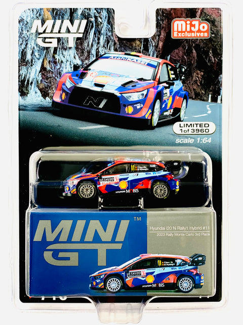 Mini GT Mijo Exclusive Hyundai i20 N Rally1 2023 Rally MonteCarlo 3rd Place #11 #710