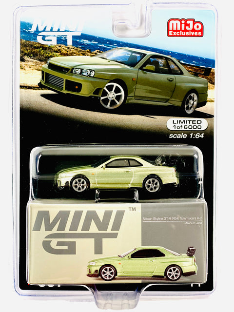 Mini GT Mijo Exclusive Nissan Skyline GT-R (R34)Tommykaira R-z Millenium Jade #697