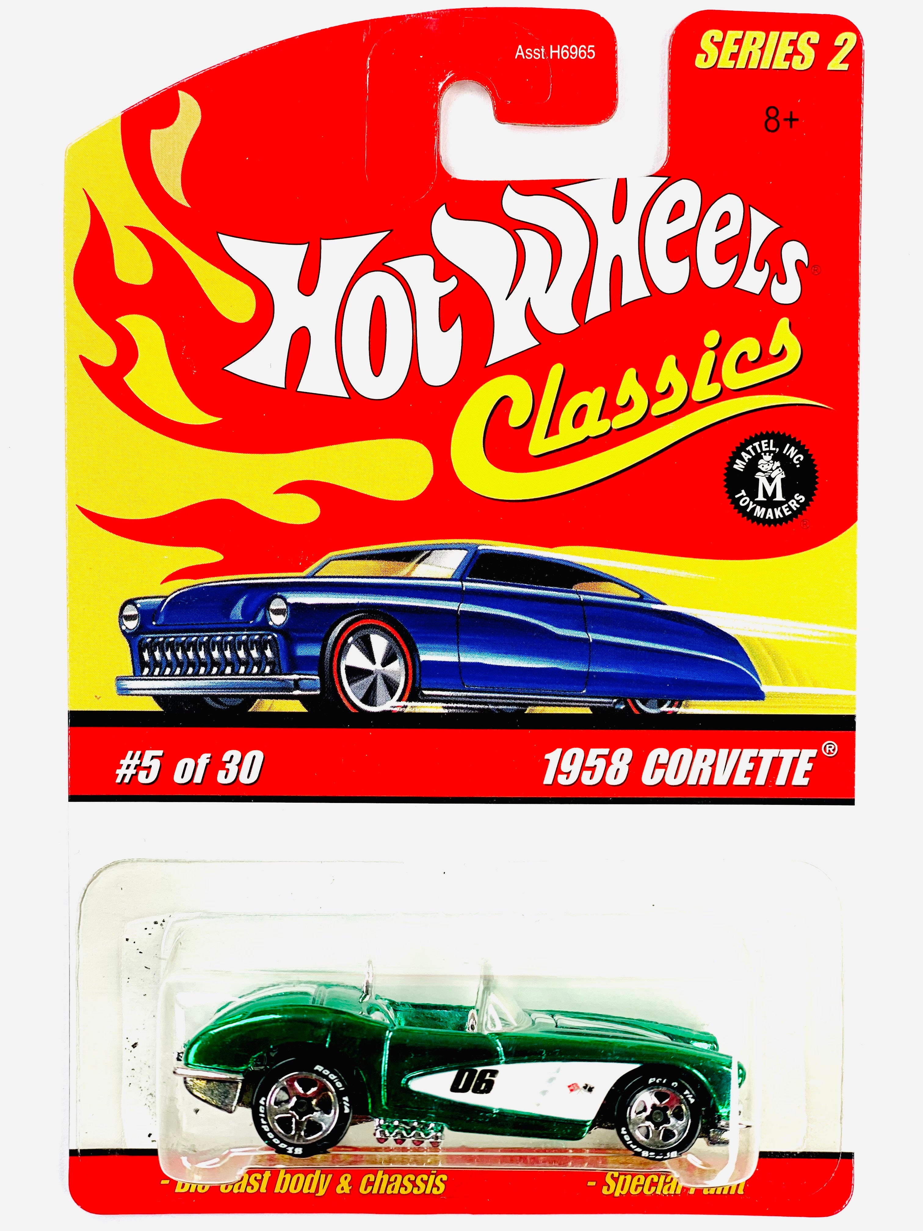 Hot Wheels 2005 Classics Series 2 1958 Corvette Green - Damaged
