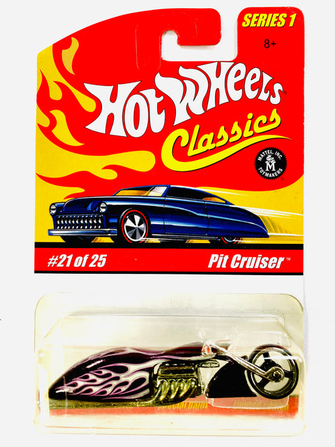 Hot Wheels 2004 Classics Series 1 Pit Cruiser Motorcycle Purple - Damaged Card/Blister