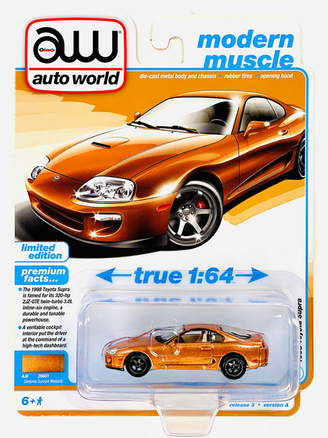 Auto World Modern Muscle 1998 Toyota Supra in Sedona Sunset Metallic