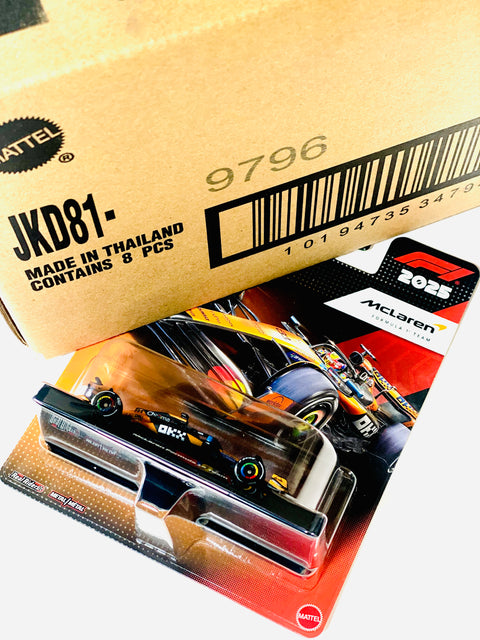 Hot Wheels 2025 F1 Formula 1 Race Team Oscar Piastri McLaren Formula 1 Team #81 Factory Sealed Solid Pack (8 Cars)