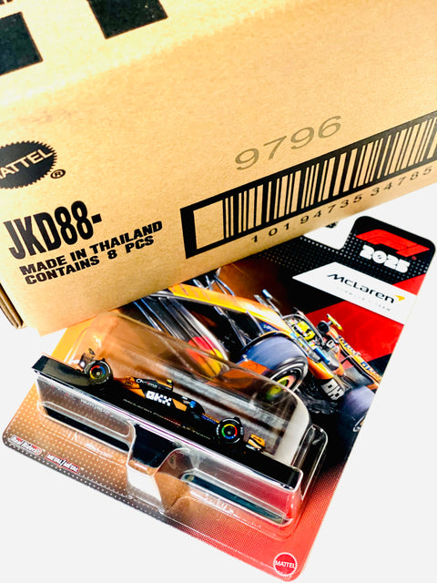 Hot Wheels 2025 F1 Formula 1 Race Team Lando Norris McLaren Formula 1 Team #4 Factory Sealed Solid Pack (8 Cars)