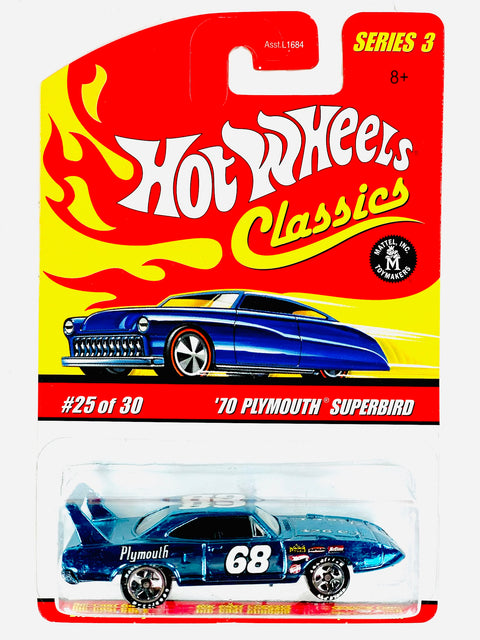 Hot Wheels 2006 Classics Series 3 '70 Plymouth Superbird Blue - Damaged Card/Blister