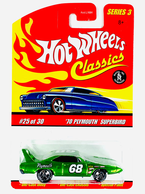 Hot Wheels 2006 Classics Series 3 '70 Plymouth Superbird Green - Damaged Card/Blister