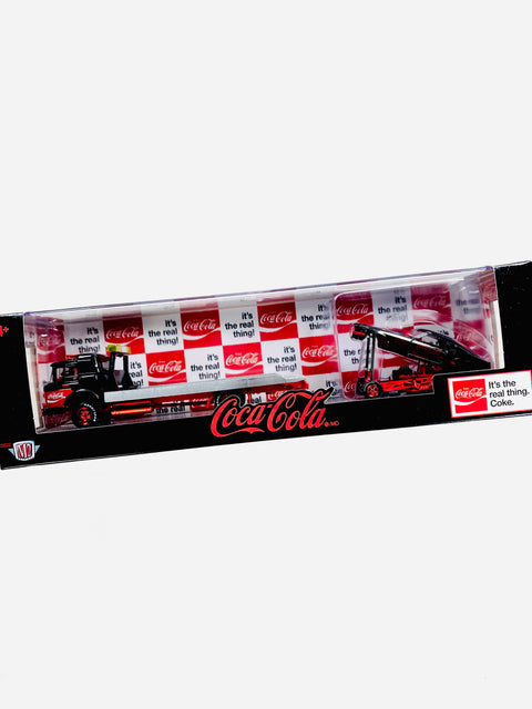 M2 Machines Auto Haulers Coca Cola 1966 Ford C-950 & 1969 Ford Mustang Funny Car Chase - Damaged Box
