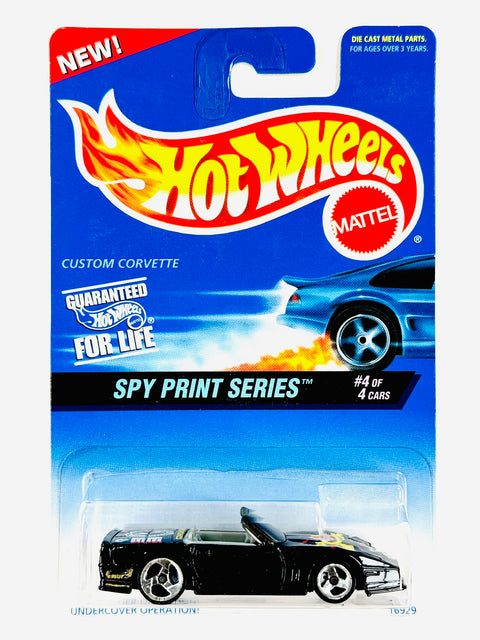Hot Wheels Spy Print Series Custom Corvette - Damaged Card