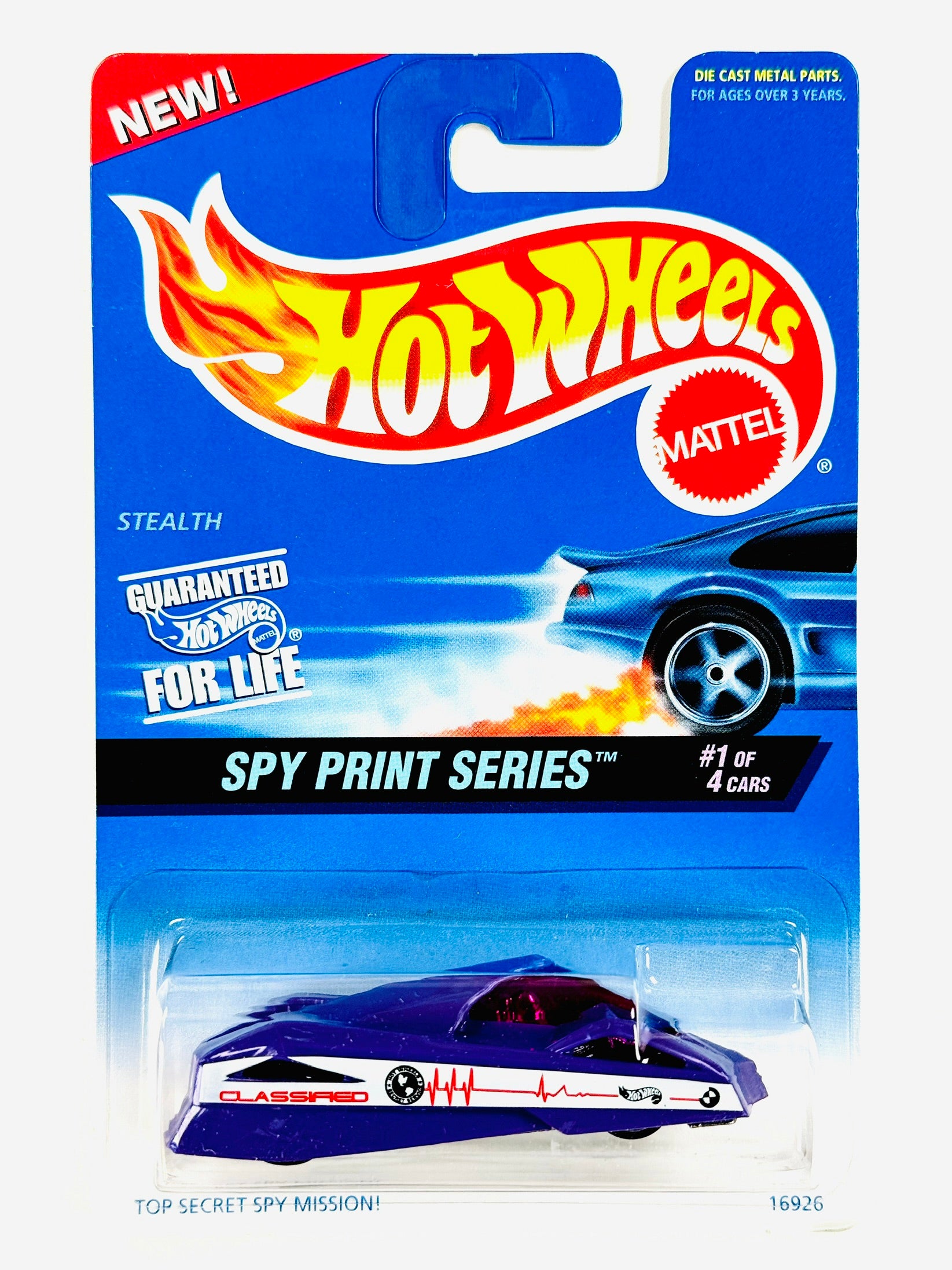 Hot Wheels Spy Print Series Stealth - Damaged Card/Blister – Jcardiecast