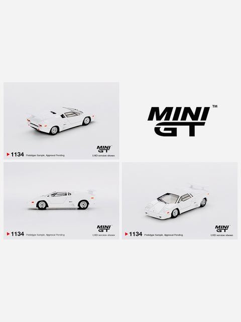 Mini GT Mijo Exclusive Lamborghini Countach 25th Anniversary White #1134