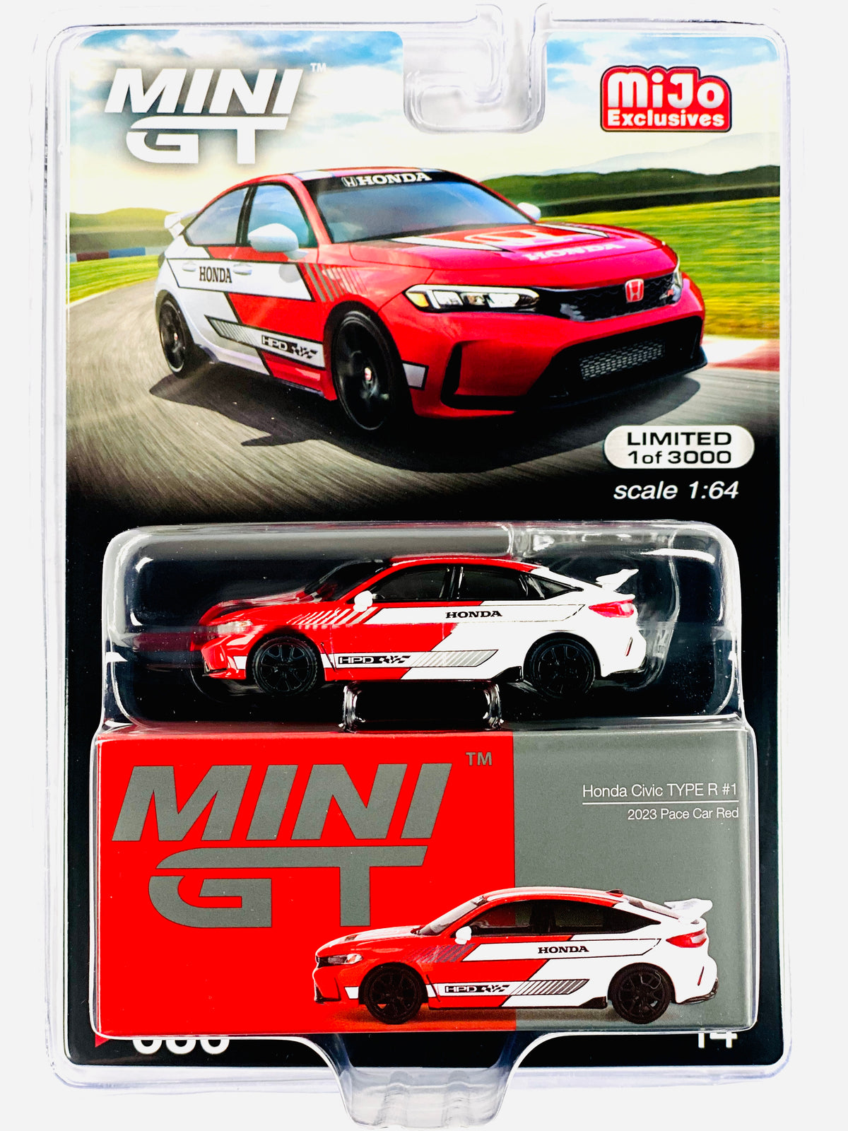 Mini GT 1:64 2023 Honda Civic Type-R Pace Car Red White