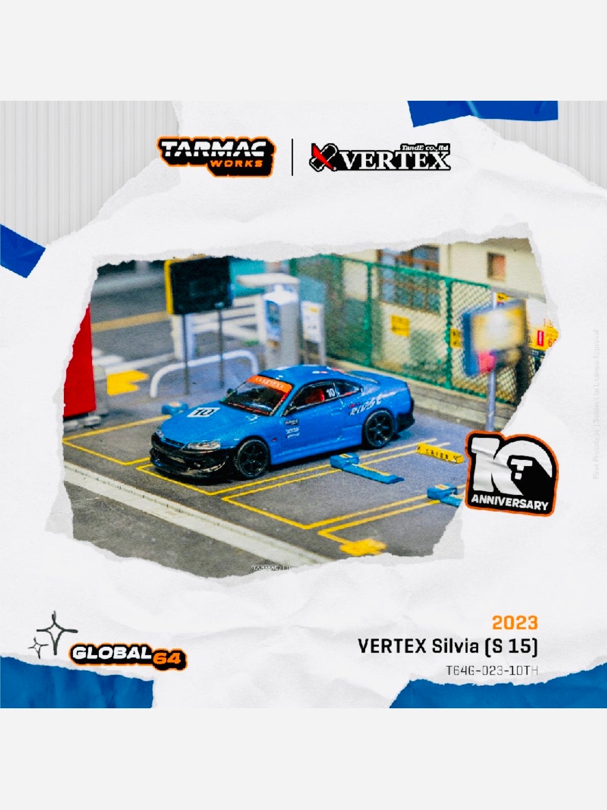 Tarmac VERTEX 6台セット Tarmac Works Factory Sealed Global 64 VERTEX Silvia (S 15) Tarmac