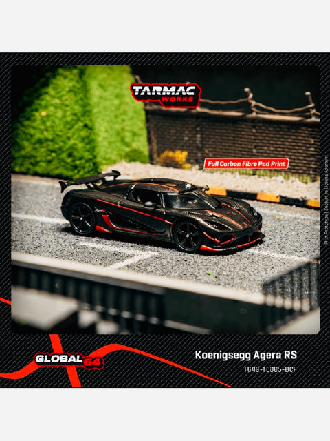 Tarmac Works Factory Sealed Global 64 Koenigsegg Agera RS Black Carbon Fiber