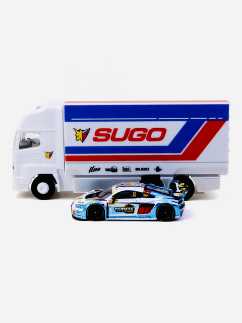 Tarmac Works Factory Sealed Hobby 64 Audi R8 LMS GT3 Evo II Macau GT Cup FIA GT World Cup 2024 Uno Racing #30 w/ Tarmac Cards Combo Set & Truck Packaging