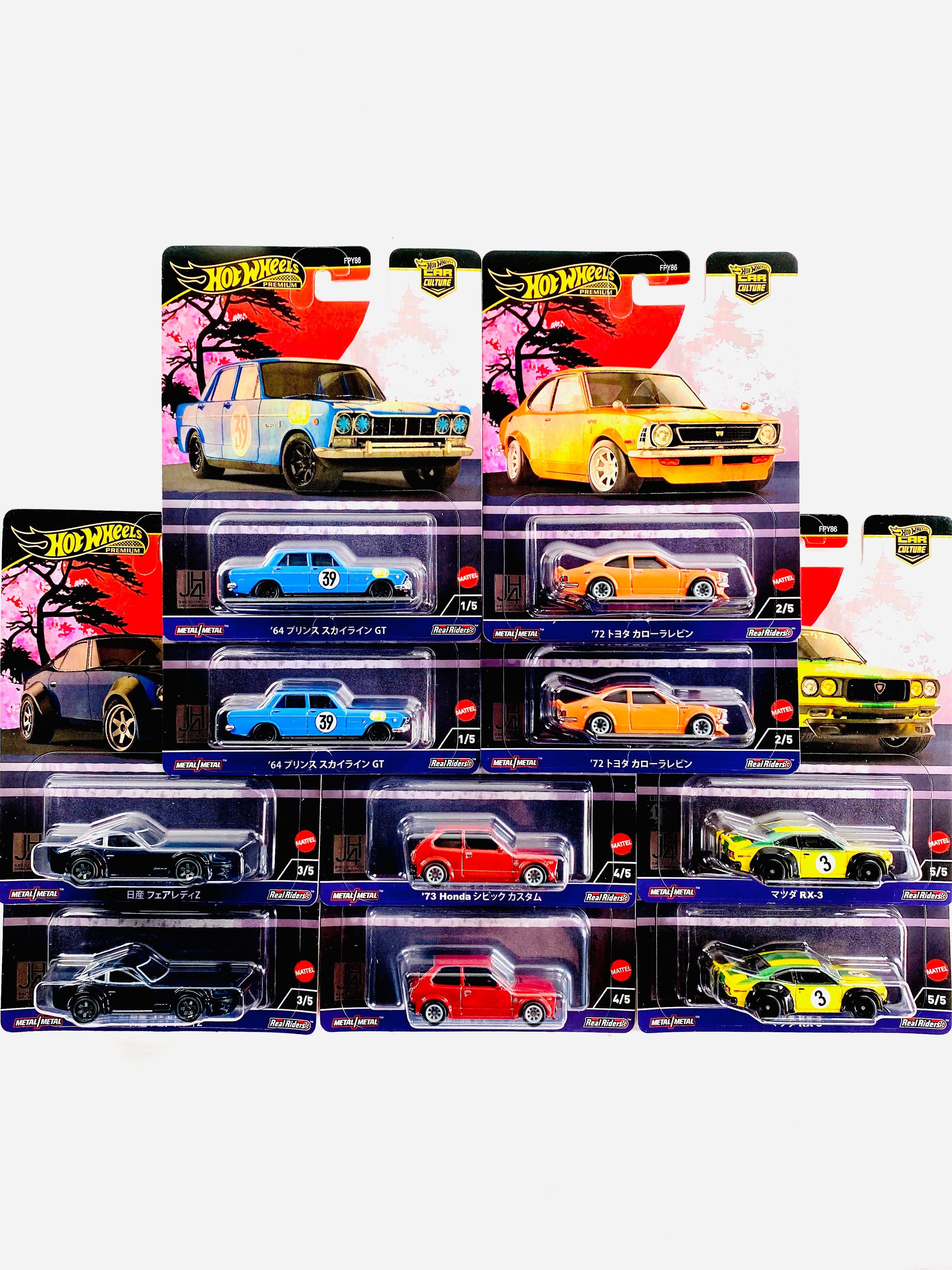 Hot Wheels Car Culture 2026 P Case - Japan Historics 5 Complete 5-Car Diecast Set 1:64
