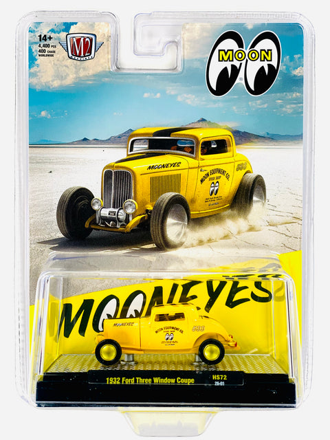 M2 Machines Hobby Exclusive Mooneye’s 1932 Ford Three Window Coupe Chase - Damaged Blister