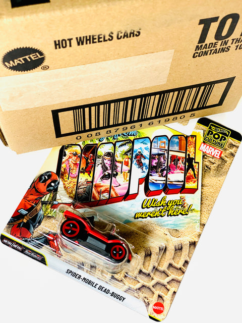 Hot Wheels 2026 Pop Culture Deadpool Spider Mobile Dead Buggy Factory Sealed Solid Pack (10 Cars)