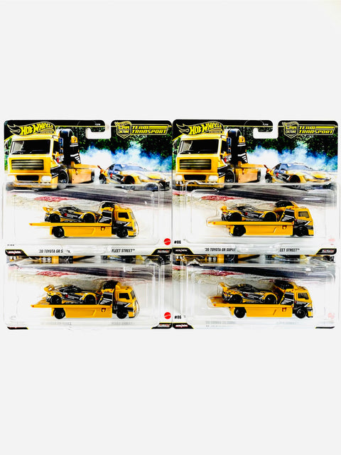 Hot Wheels 2026 Team Transport Papadakis Racing ’20 Toyota GR Supra & Fleet Street #86 Solid Pack (4 Cars)