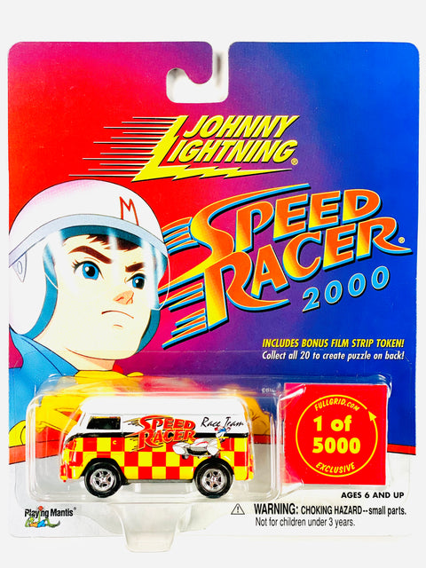 Johnny Lightning Playing Mantis Speed Racer Race Team VW Bus (1 of 5000) - Damaged Card/Blister