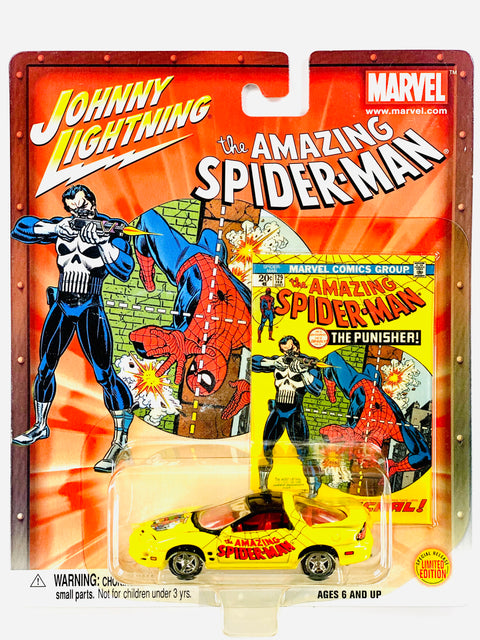 Johnny Lightning Playing Mantis Marvel Comics The Amazing Spider-Man The Punisher Pontiac Firebird - Damaged Card/Blister