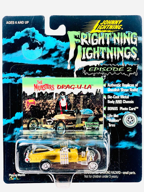 Johnny Lightning Playing Mantis Fright'ning Lightning The Munsters Drag-u-la - Damaged Card/Blister
