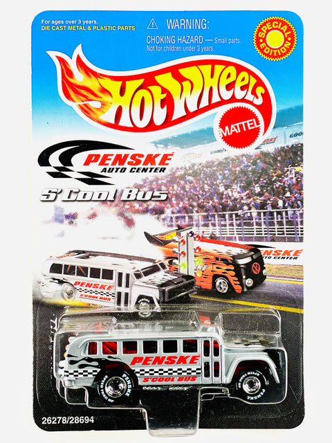 Hot Wheels 2000 Penske Auto Center S'Cool Bus Silver - Damaged Card