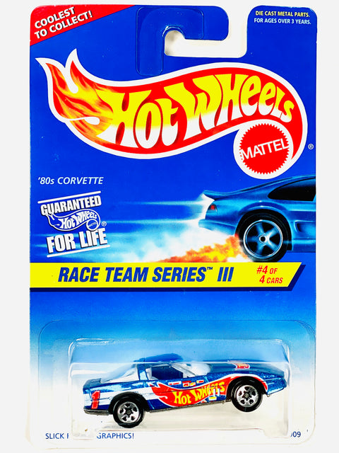 Hot Wheels 1996 Race Team Series III 80's Corvette - Damaged Card