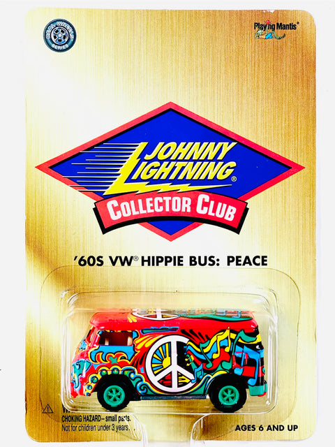 Johnny Lightning Playing Mantis Collector Club '60's VW Hippie Bus Peace - Damaged Card/Blister