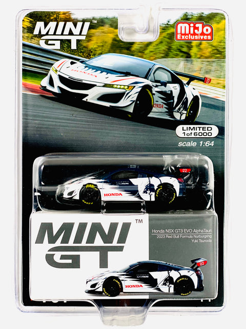 Mini GT Mijo Exclusive Honda NSX GT3 EVO AlphaTauri Yuki Tsunoda 2023 Red Bull Formula Nurburgring #761
