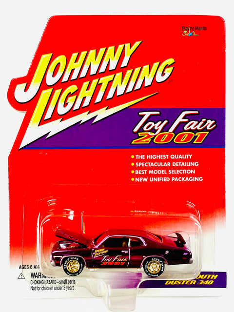 Johnny Lightning Playing Mantis 2001 Toy Fair 1971 Plymouth Duster 340 - Damaged Card/Blister