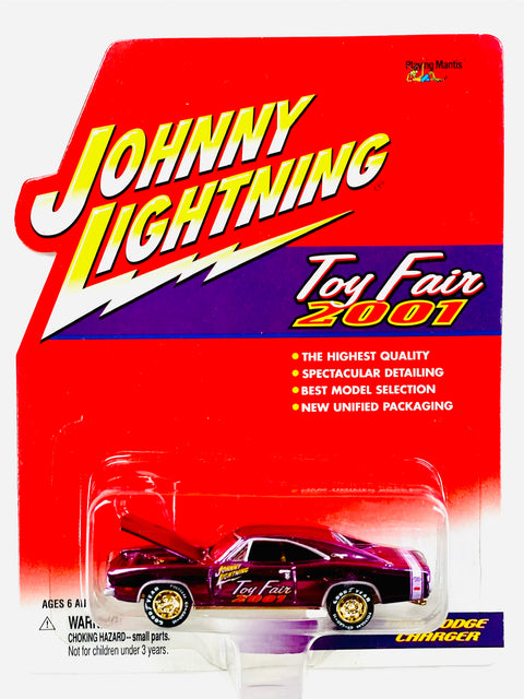 Johnny Lightning Playing Mantis 2001 Toy Fair 1969 Dodge Charger - Damaged Card/Blister
