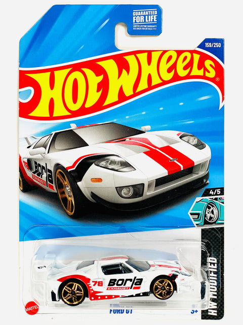 Hot Wheels HW Modified Borla Ford GT White 159/250 - Damaged Card