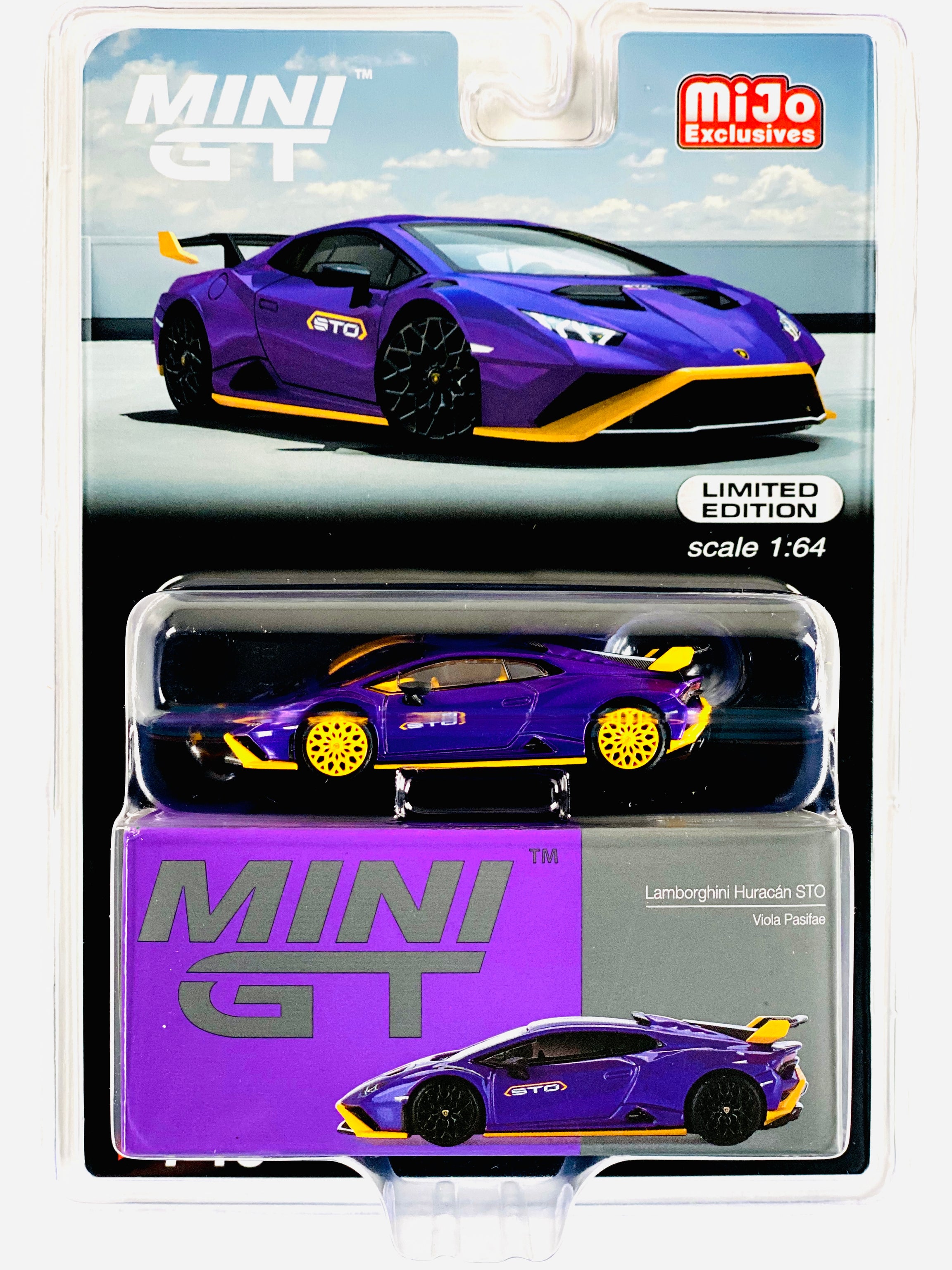 Mini GT Mijo Exclusive Huracán STO Viola Pasifae 746 Chas