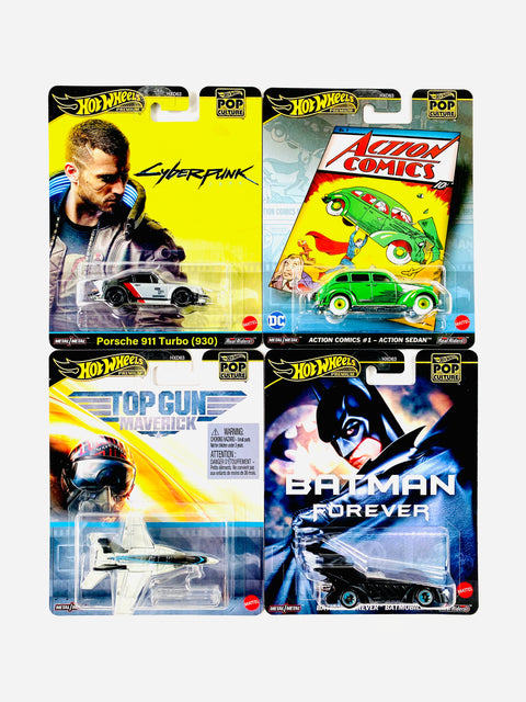 Hot Wheels 2024 Pop Culture Case F (Set of 4 Cars)