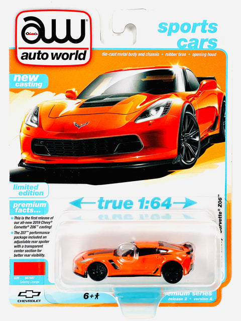 Auto World Sports Cars 2019 Chevrolet Corvette Z06 Sebring Orange