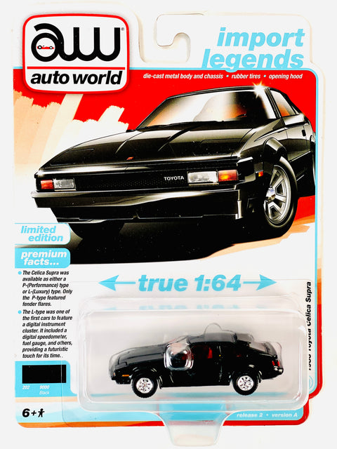 Auto World Import Legends 1983 Toyota Celica Supra Black - Damaged Card