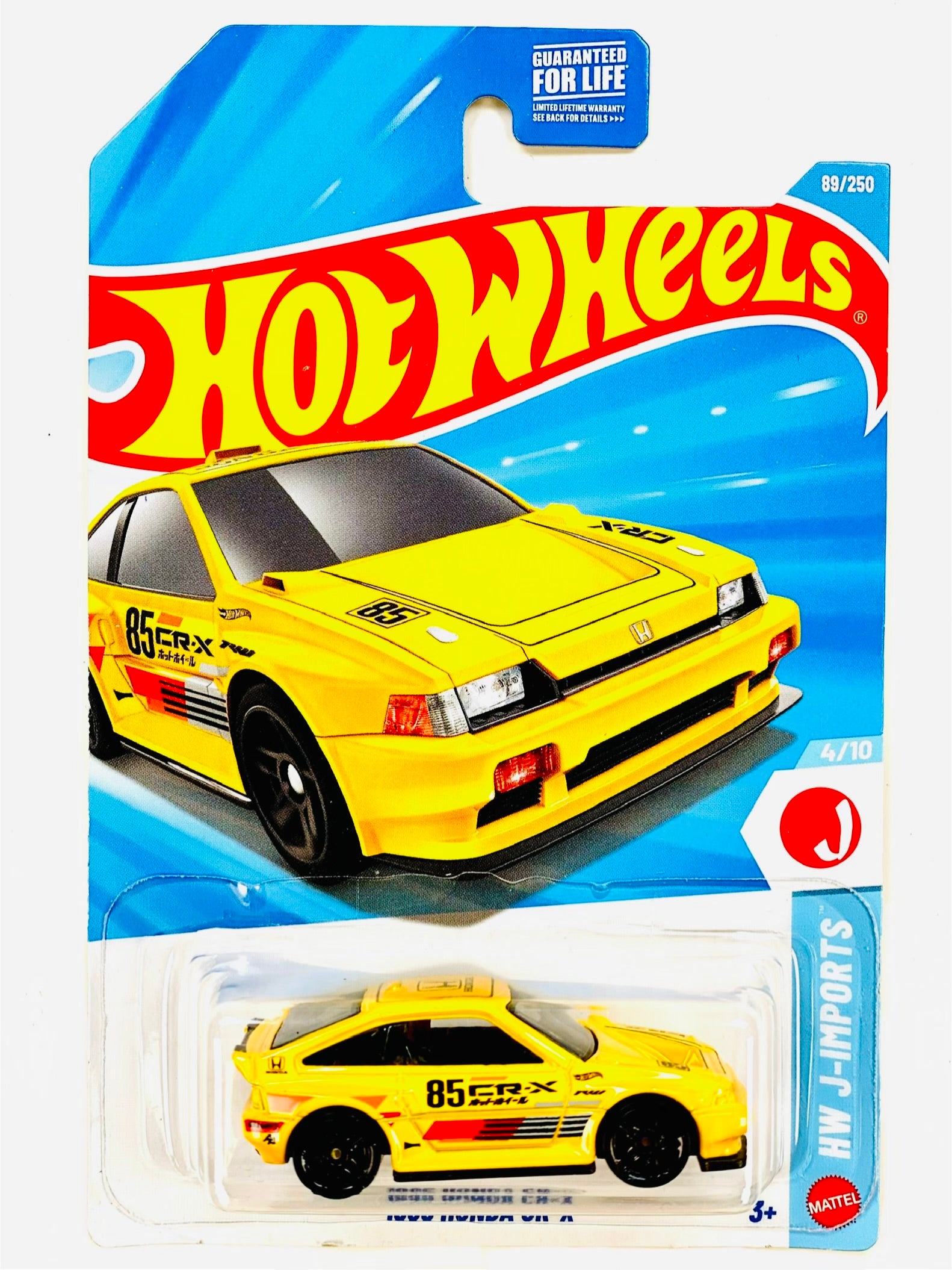 Hot Wheels HW J-Imports 1985 Honda CR-X 89/250 - Damaged Card