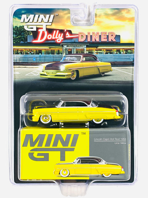 Mini GT Mijo Exclusive 1954 Lincoln Capri Custom Hot Rod Lime Yellow #794
