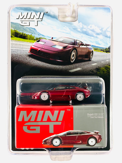 Mini GT Mijo Exclusive Bugatti EB110 GT Dark Red Metallic #806