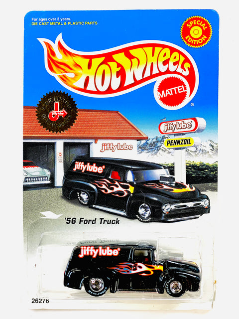 Hot Wheels 2000 Jiffy Lube Certified Quality Service '56 Ford Truck Black - Damaged Card