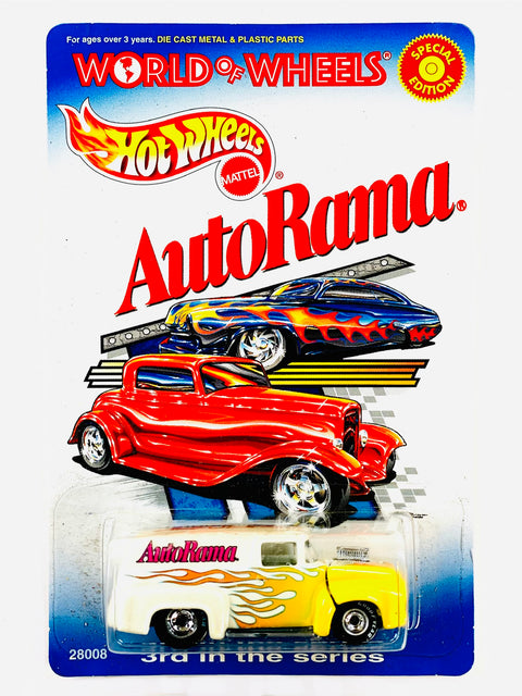 Hot Wheels 2000 World of Wheels AutoRama '56 Ford Truck White & Yellow - Damaged Card